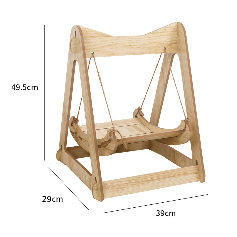 Cat Hammock, Pet Bed, Solid Wood Fancy Swing Chair, 2 In 1 Chair And Hammocks, Cat Furniture Gift For Your Small To Medium Size Cat And Dog