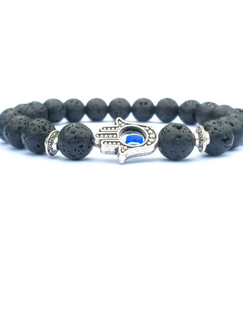 Load image into Gallery viewer, Bergamot evil eye stone bracelet
