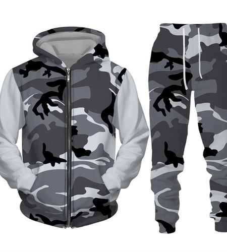 Outdoor Hooded Jacket Sportswear Two-piece Set