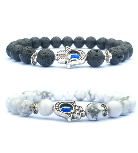Bergamot evil eye stone bracelet