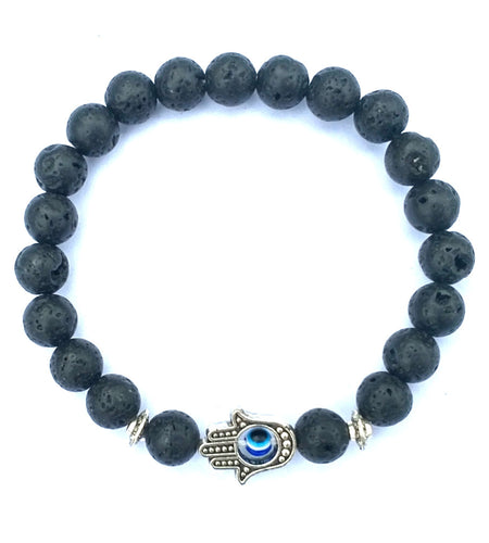 Bergamot evil eye stone bracelet