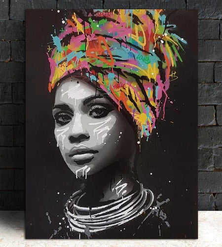 Turban African woman canvas painting