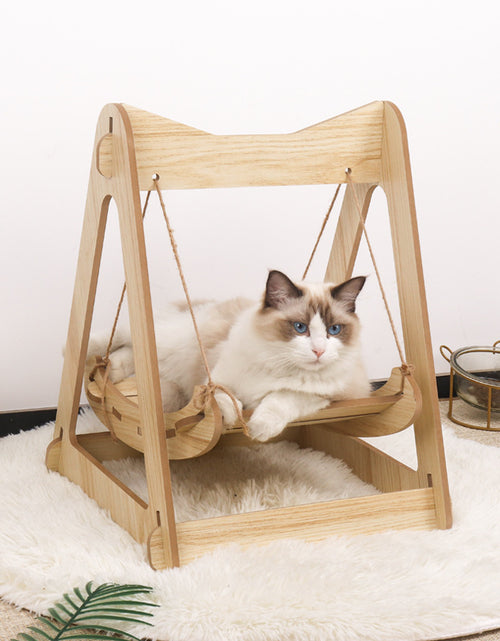 Load image into Gallery viewer, Cat Hammock, Pet Bed, Solid Wood Fancy Swing Chair, 2 In 1 Chair And Hammocks, Cat Furniture Gift For Your Small To Medium Size Cat And Dog
