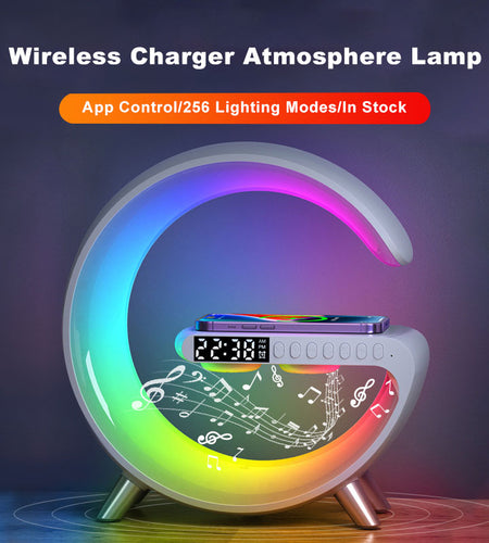 Intelligent Atmosphere Lamp Bluetooth Speaker Wireless Charger Bedside Lamp Sunrise Wake-up Lamp Polar Lamp Alarm Clock
