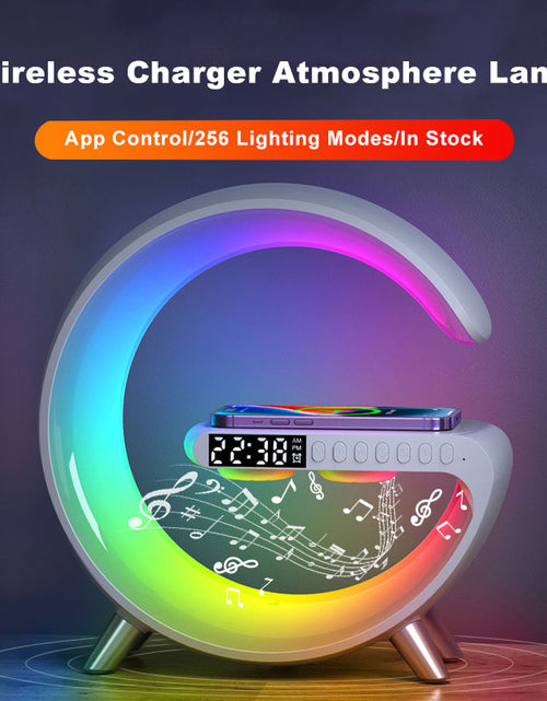 Load image into Gallery viewer, Intelligent Atmosphere Lamp Bluetooth Speaker Wireless Charger Bedside Lamp Sunrise Wake-up Lamp Polar Lamp Alarm Clock

