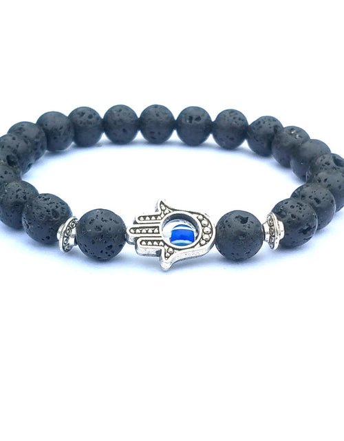 Load image into Gallery viewer, Bergamot evil eye stone bracelet
