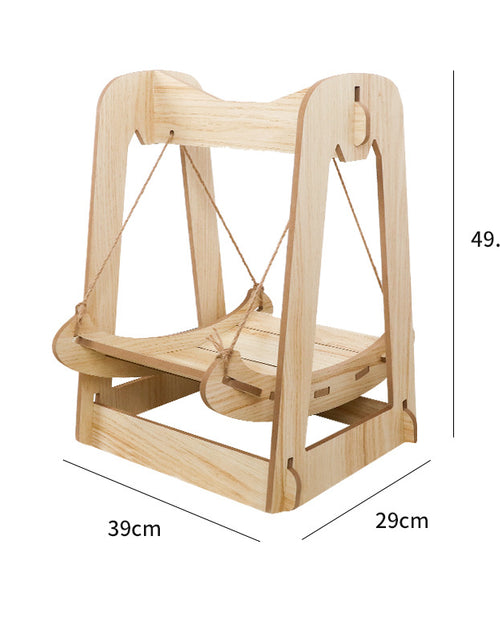 Load image into Gallery viewer, Cat Hammock, Pet Bed, Solid Wood Fancy Swing Chair, 2 In 1 Chair And Hammocks, Cat Furniture Gift For Your Small To Medium Size Cat And Dog
