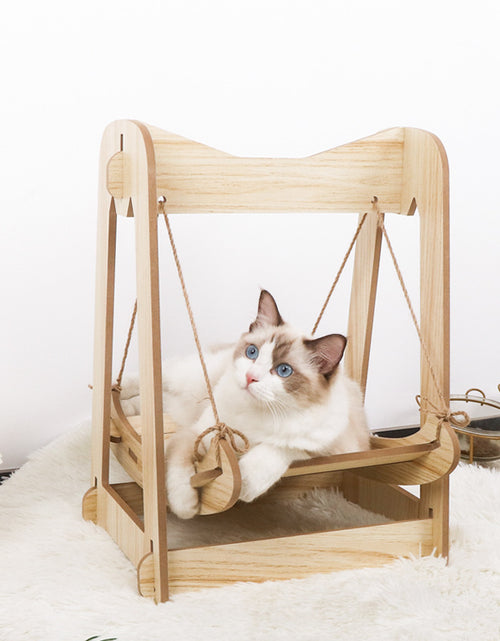 Load image into Gallery viewer, Cat Hammock, Pet Bed, Solid Wood Fancy Swing Chair, 2 In 1 Chair And Hammocks, Cat Furniture Gift For Your Small To Medium Size Cat And Dog
