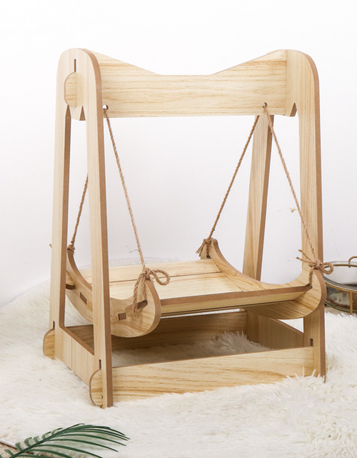 Load image into Gallery viewer, Cat Hammock, Pet Bed, Solid Wood Fancy Swing Chair, 2 In 1 Chair And Hammocks, Cat Furniture Gift For Your Small To Medium Size Cat And Dog

