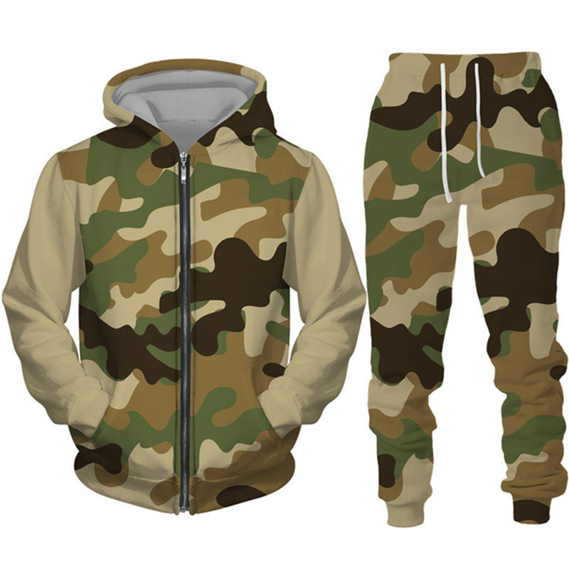 Outdoor Hooded Jacket Sportswear Two-piece Set