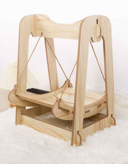 Load image into Gallery viewer, Cat Hammock, Pet Bed, Solid Wood Fancy Swing Chair, 2 In 1 Chair And Hammocks, Cat Furniture Gift For Your Small To Medium Size Cat And Dog
