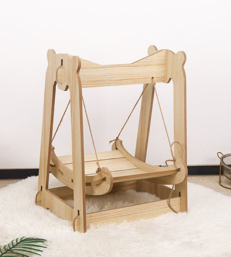 Cat Hammock, Pet Bed, Solid Wood Fancy Swing Chair, 2 In 1 Chair And Hammocks, Cat Furniture Gift For Your Small To Medium Size Cat And Dog