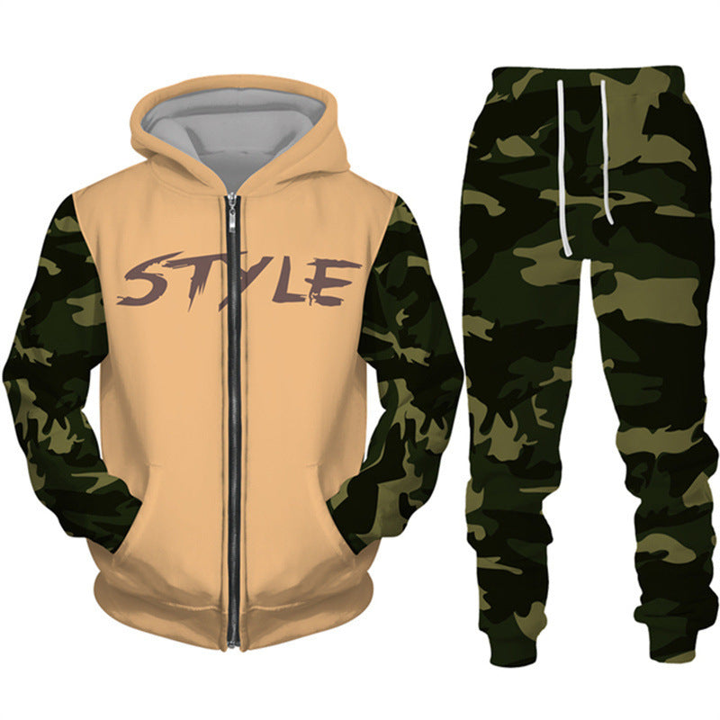 Outdoor Hooded Jacket Sportswear Two-piece Set
