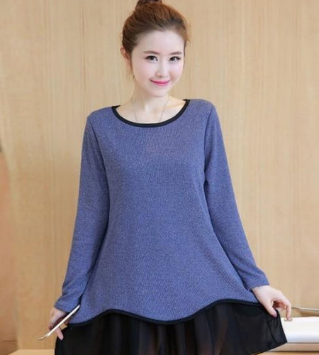 Womens Long Sleeve Layered Top